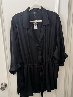 River Island Black Drawstring Waist Shirt Tunic